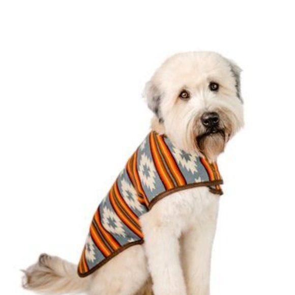 Chilly Dog Wool Dog Coat "Denim Southwest" - Picture 2 of 3